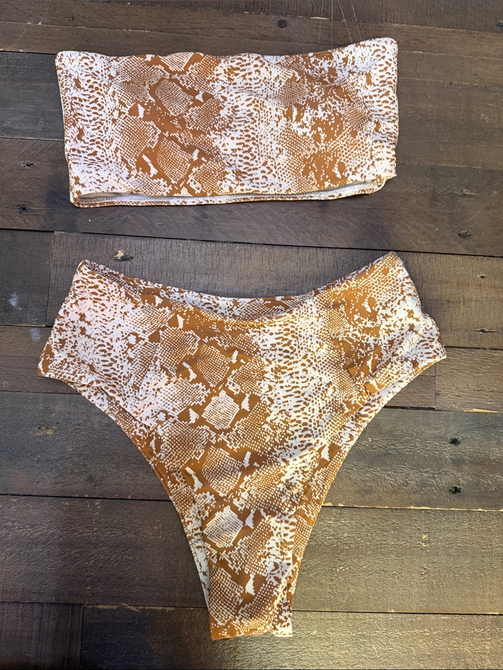 NWOT High-Rise Bikini Snake Print